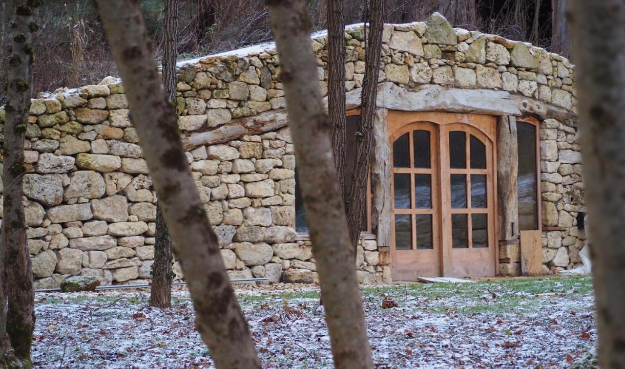 Maison Terre Les Cabanes De Fallot - Sauna Bain-Froid Piscine Naturelle L'isle-Bouzon Exterior foto
