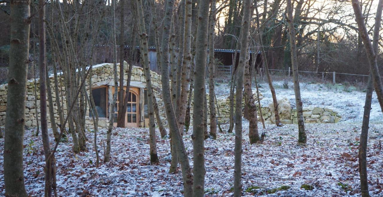 Maison Terre Les Cabanes De Fallot - Sauna Bain-Froid Piscine Naturelle L'isle-Bouzon Exterior foto